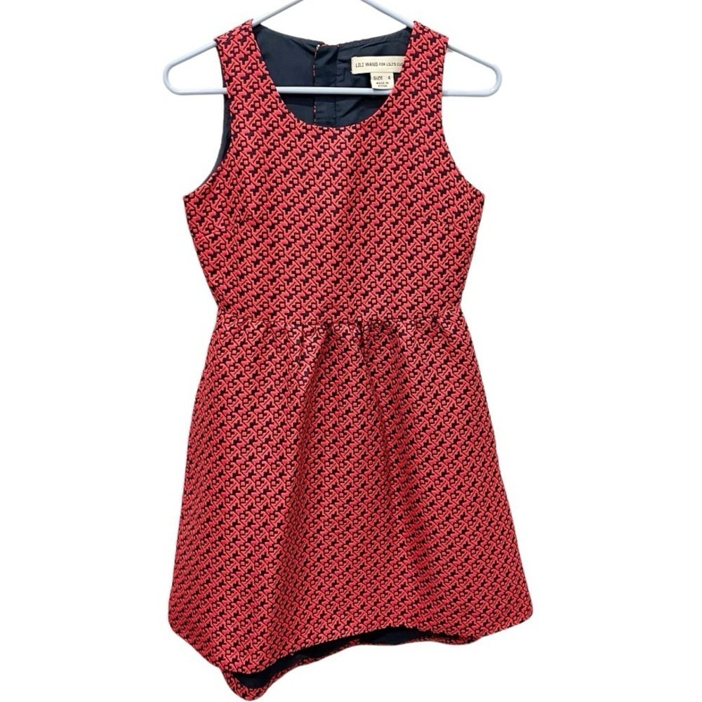 Anthropologie‎ Dress Women's 4 Lili Wang for Lili's Closet Geometric Jacquard